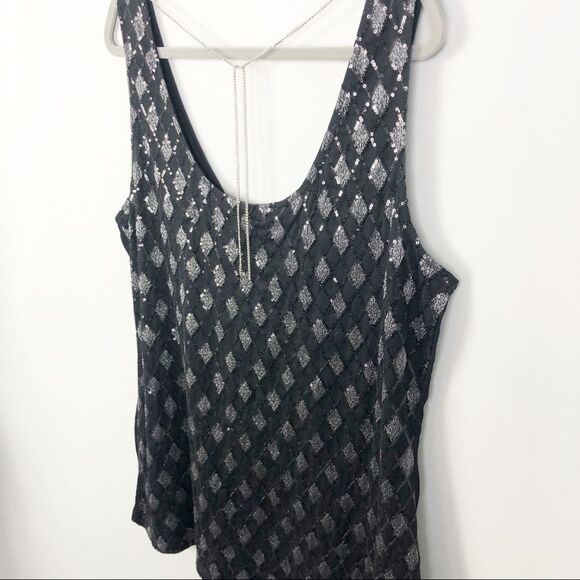 FAITH 21 | Ombré Sequin Top with Chain Necklace Women’s Plus Size 2X - Picture 2 of 8